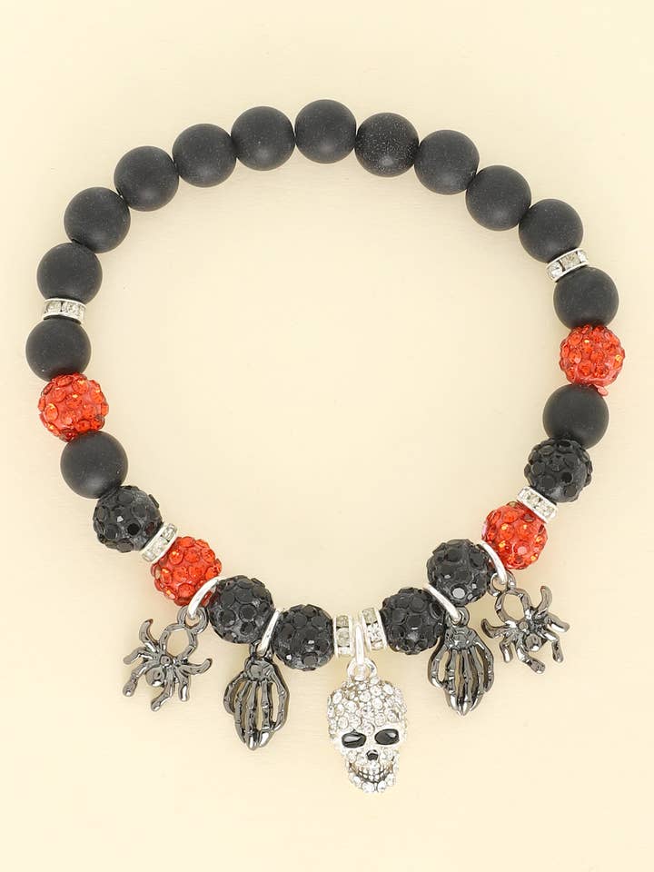 Halloween Spooky Theme 3D Charm Bead Bracelet for wholesale by SP Sophia Collection