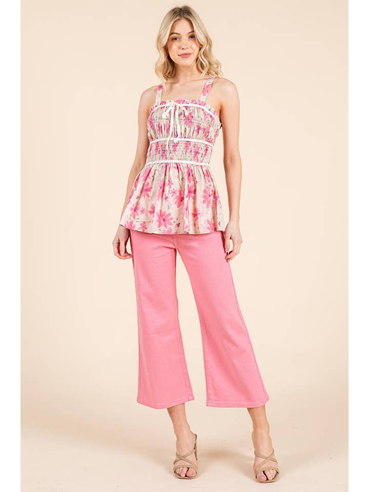 GeeGee x Lovelo - Wholesale Pants - Women's - Blanket Stitching High-Waisted Cropped Pants, OP51712.10