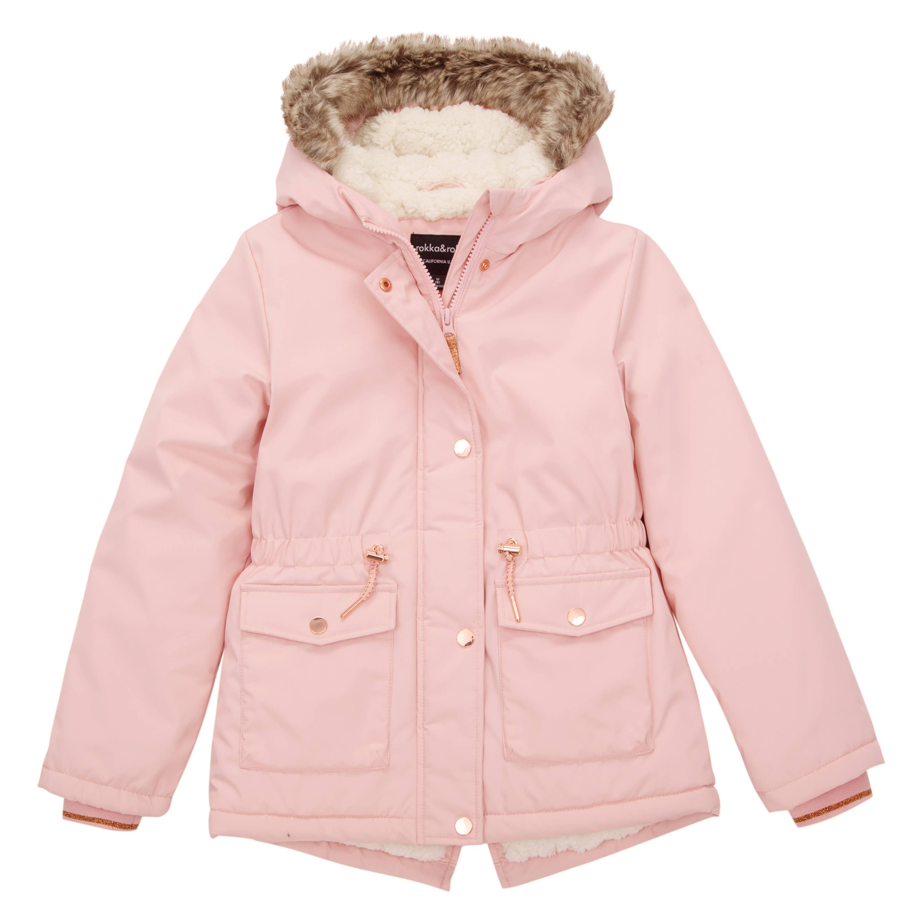 Rokka & Rolla - Wholesale Parka - Kids - Girls' Hooded Parka Jacket Fleece Lined Winter Coat5