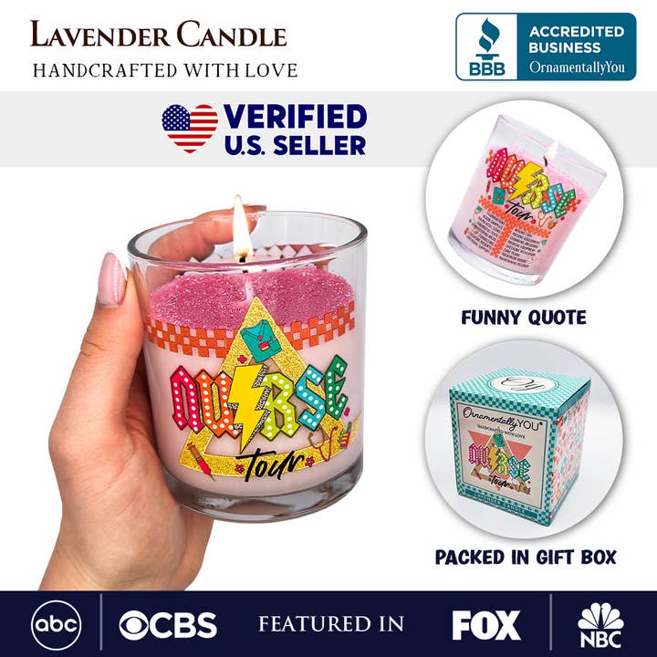 OrnamentallyYou - Wholesale Novelty Candle - Nurse Tour Candle, Cute RN Nursing Lavender Scented Gift
2