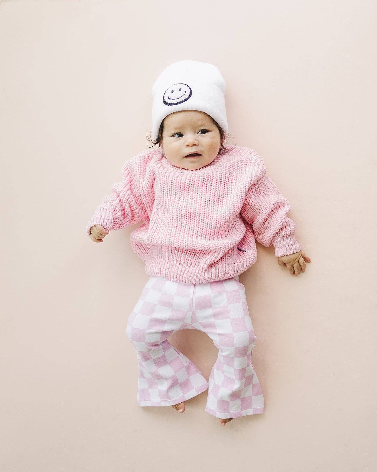 Lucky Panda Kids - Wholesale Pants - Baby - Checkered Flare Pants | Pink3