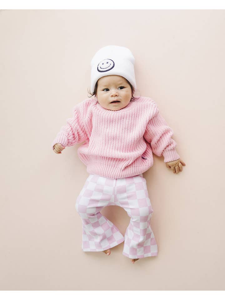 Lucky Panda Kids - Wholesale Pants - Baby - Checkered Flare Pants | Pink3