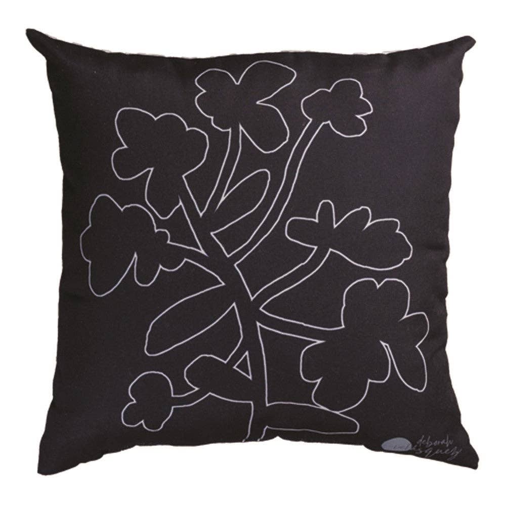 Manual Woodworkers and Weavers, Inc. - Wholesale Throw/Decorative Pillow - Black And White Floral 18 Climaweave Pillow1