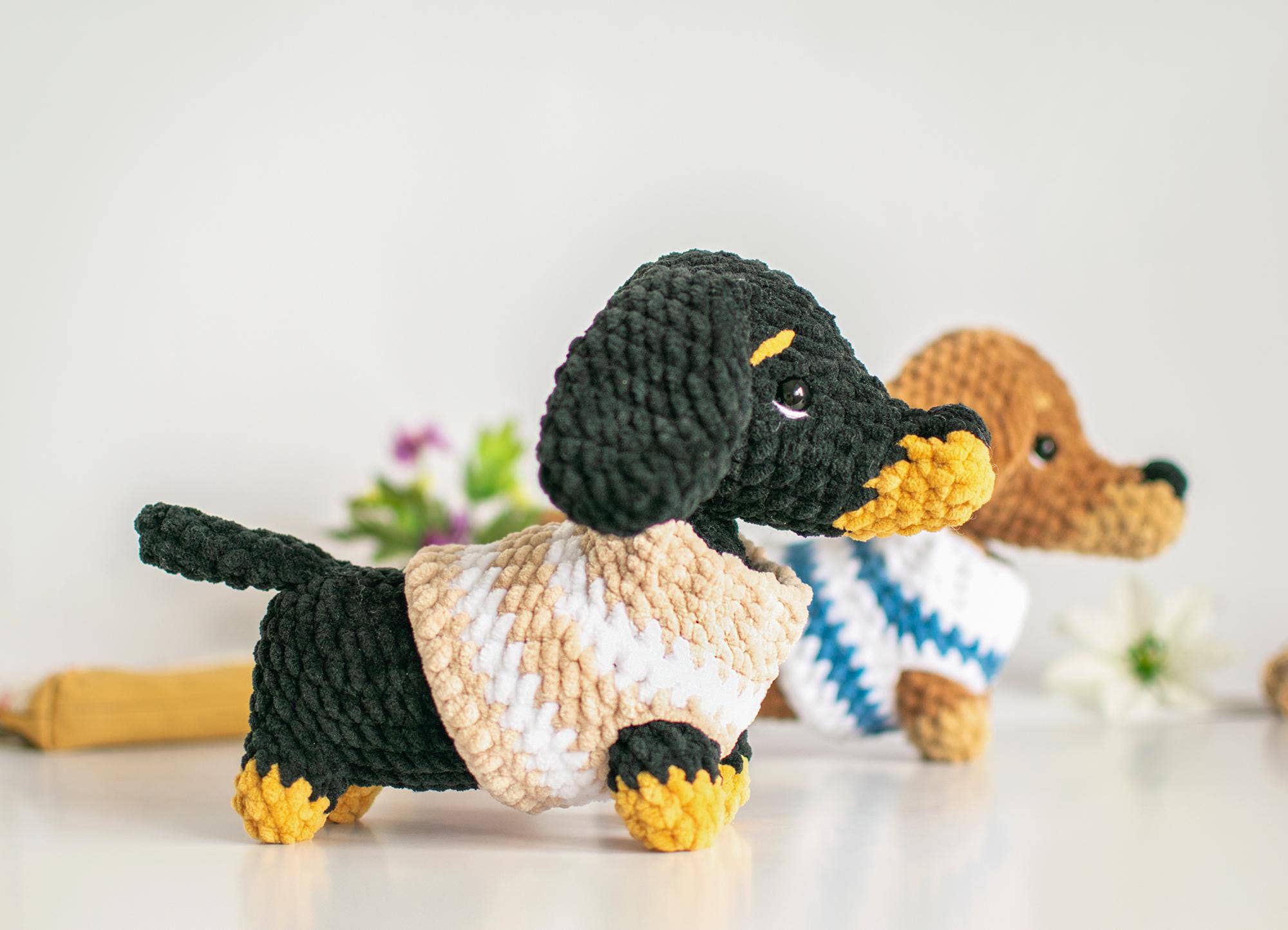 TOMOPOD LLC - Vente Décoration de Noël - Crochet Chien Teckel Drôle, Décor de Chien Fait Main, Cadeau6