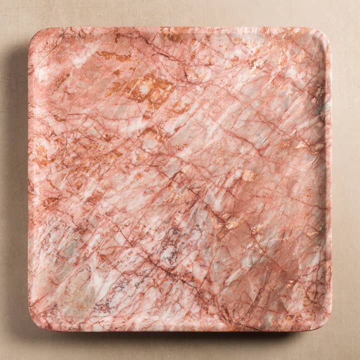 Livia Tray - Rose Marble for wholesale by Studio H Collection