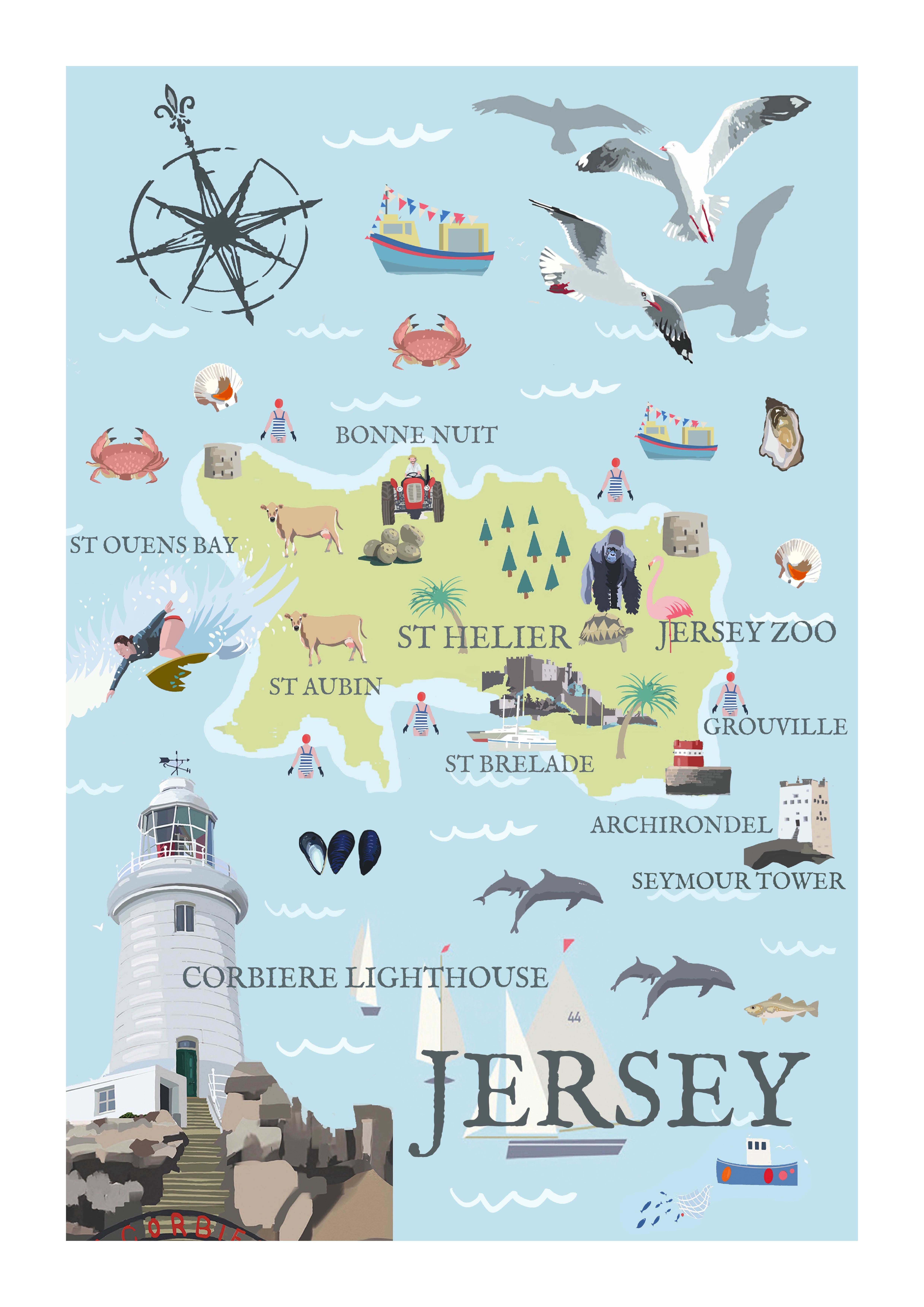 BETTY BOYNS MAPS - Vendita all'ingrosso Calamite - Magnete da Frigo con Mappa Illustrata22