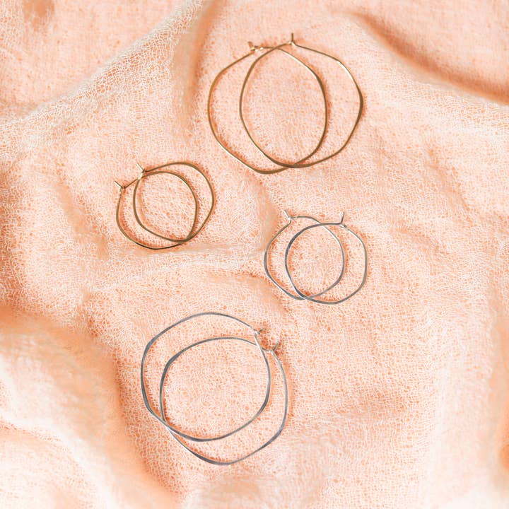 Freshie & Zero - Wholesale Hoop Earrings - Minimal Hoop Earrings Handmade LARGE ORGANIC CIRCLE6