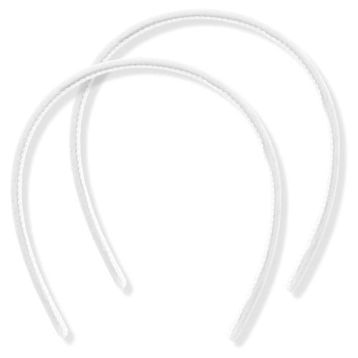 Topkids Accessories - Wholesale Fashion Headband - Women's - 2pc 1cm/0.4" Thin Velvet Hair Bands Headbands Alice Bands Head Bands Hair Accessories Hair Styling Accessories Women's Fashion Headbands Girls Fashion1