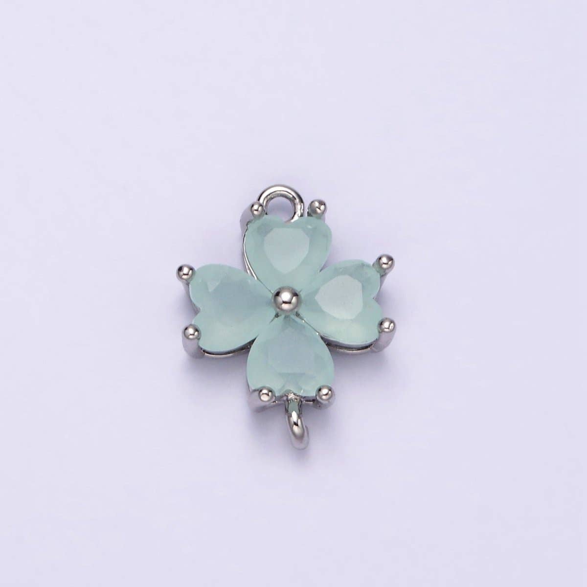 Aim Eternal - Venta al por mayor Abalorios/colgantes individuales - Conector de Flor de Pétalo de Corazón con Circonitas en Azul Bebé, Verde Azulado, Azul, Menta, Verde, Azul Oscuro, Fucsia Relleno de Oro de 14K en Oro y Plata | G-203 - G-2168