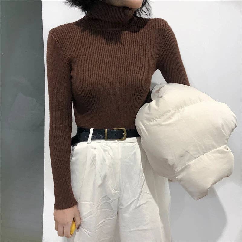 Blak Wardrob - Wholesale Knitted jumper – Women′s - Turtleneck Women Korean Sweater33