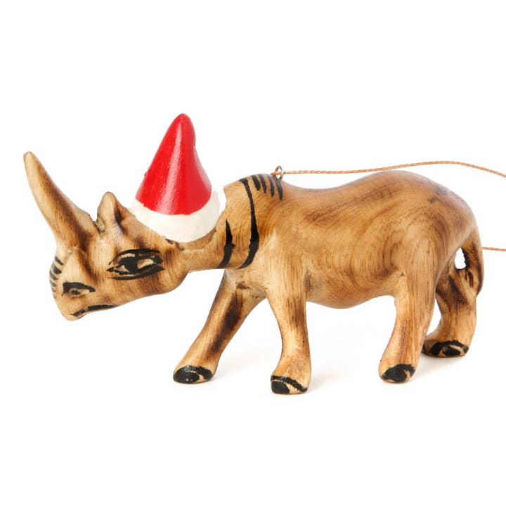Swahili | AFRICAN MODERN - Wholesale Ornament - Santa's Little Rhino Helper Ornament