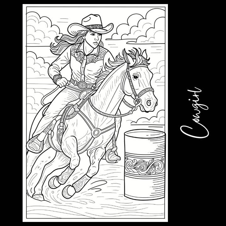 Cowgirl – Giant Coloring Page (24x36") for wholesale by Tons of Hues