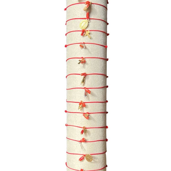 Buis van 30 rode stalen en koraaldraden voor wholesale door lamalledannalia