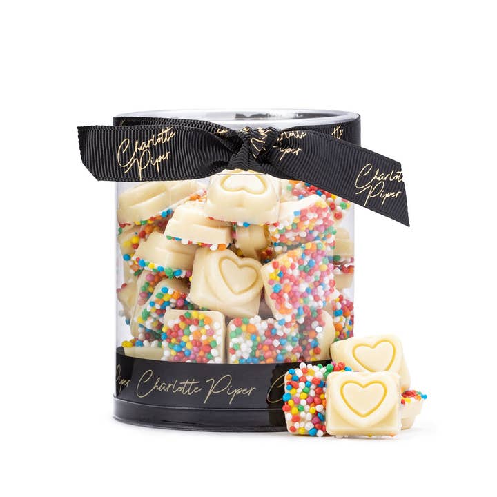 Charlotte Piper - Wholesale Chocolate - 130g Tiny Hearts White Chocolate with Sprinkles(12)