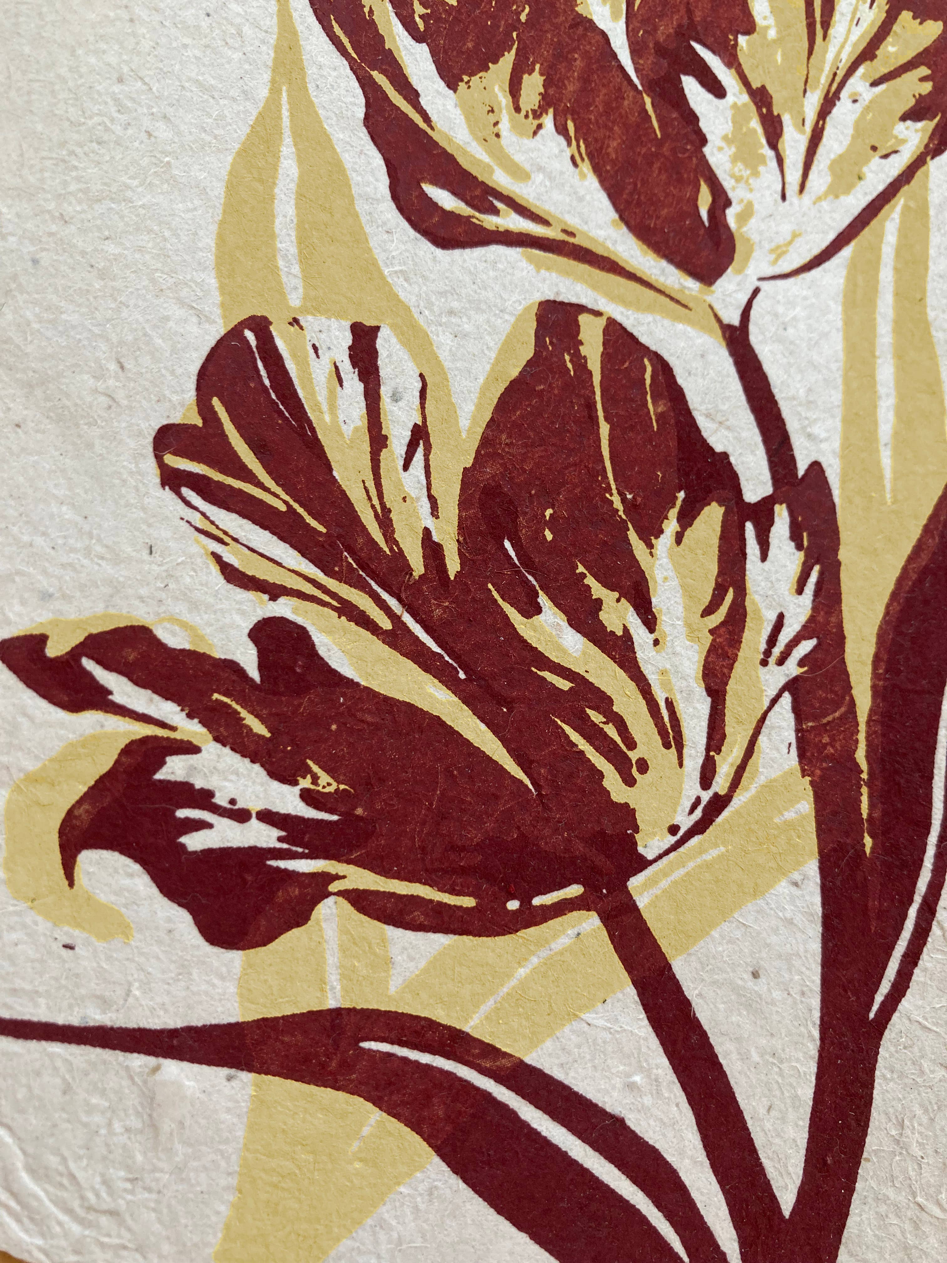 Kathie Studio – wholesale Vardagliga hälsningskort – Tulip Design Silkscreen gratulationskort på handgjort papper2