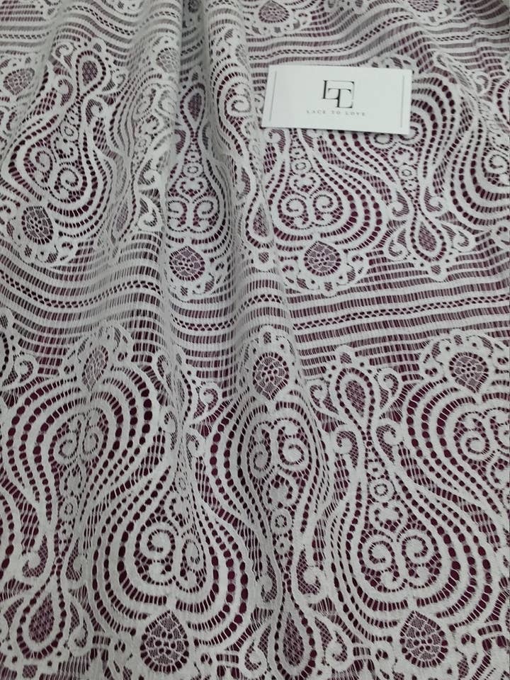 Elfenbensfärgat spetsmaterial per meter, bröllops- och Alençon-spets för wholesale av Lace To Love