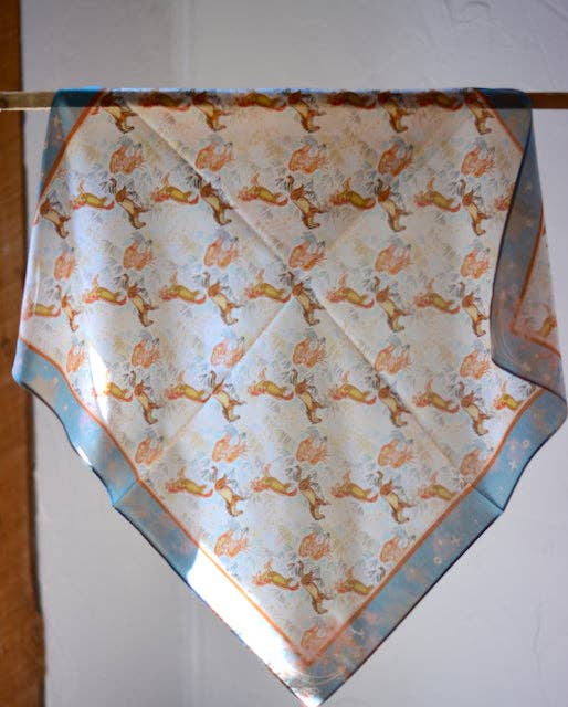 Tirzah Lane Art - Wholesale Scarf - Women's - Wild Horses Mustang Meadow Wild Rag Silk Scarf2