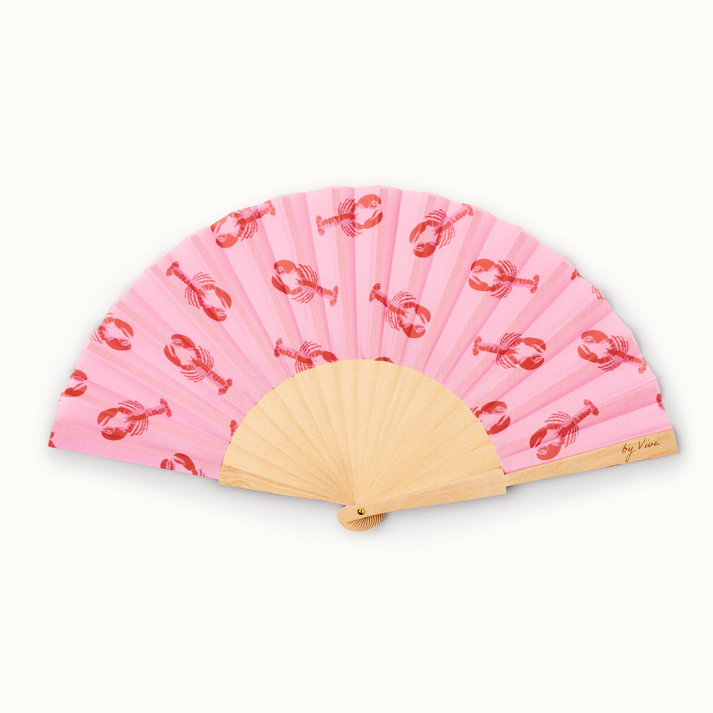 by Vivi. - Wholesale Handheld Folding Fan - Fan Happy Lobster1