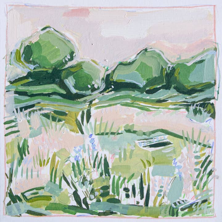 Blushing Skies Square Print for wholesale by Elizabeth Sage Art