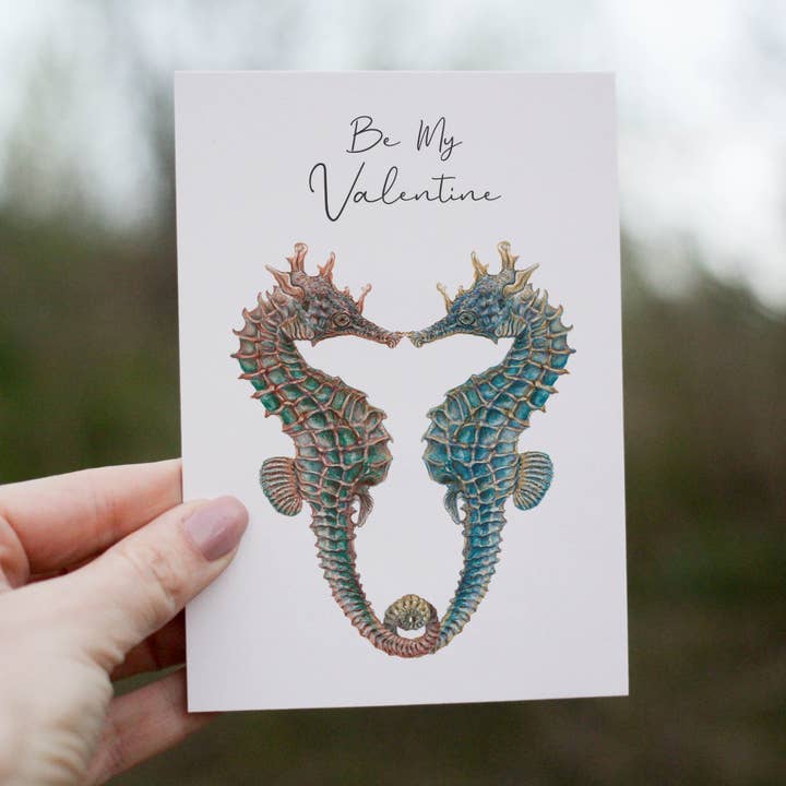 Be My Valentine Greetings Card for wholesale by Lucy Locks Art