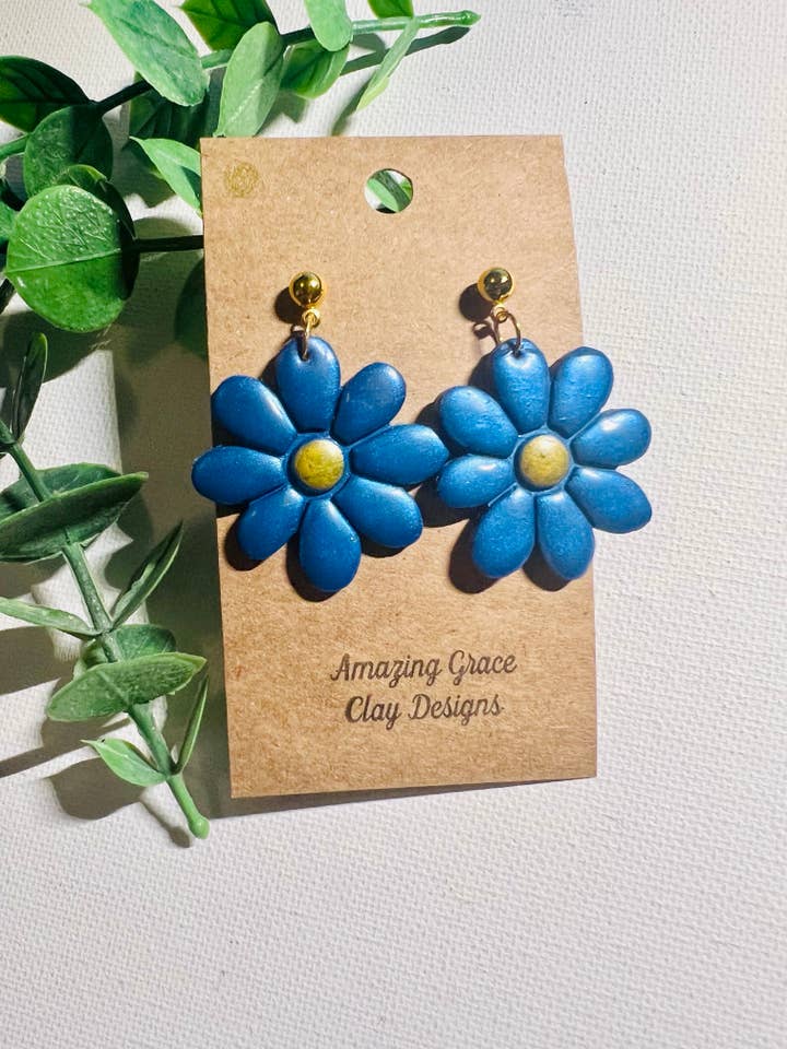 Pendientes Arcilla Flor para venta al por mayor de Amazing Grace Clay Designs