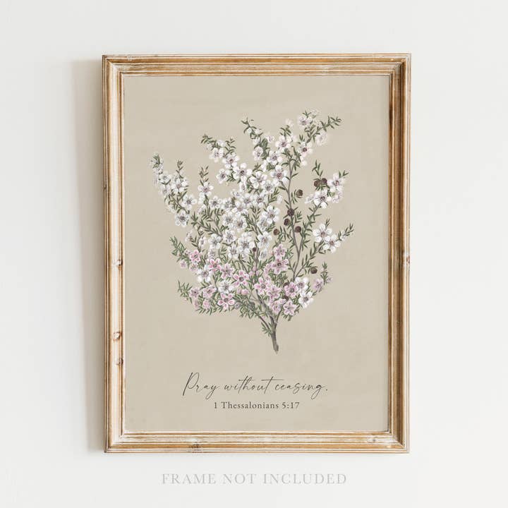 Pray without Ceasing Wall Art Print Christian Gift Decor for wholesale by Rooted in Truth