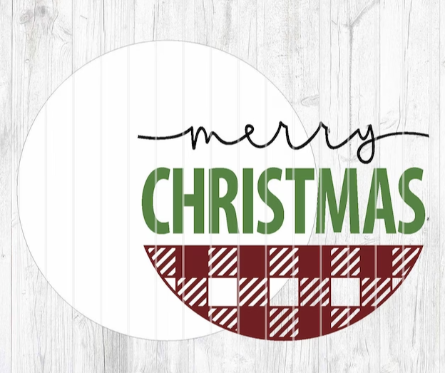 Kate's Blanks - Vente Kit de bricolage - Joyeux Noël Plaque de Porte en Tartan DiY | Panneau en Bois | Kit de Peinture1