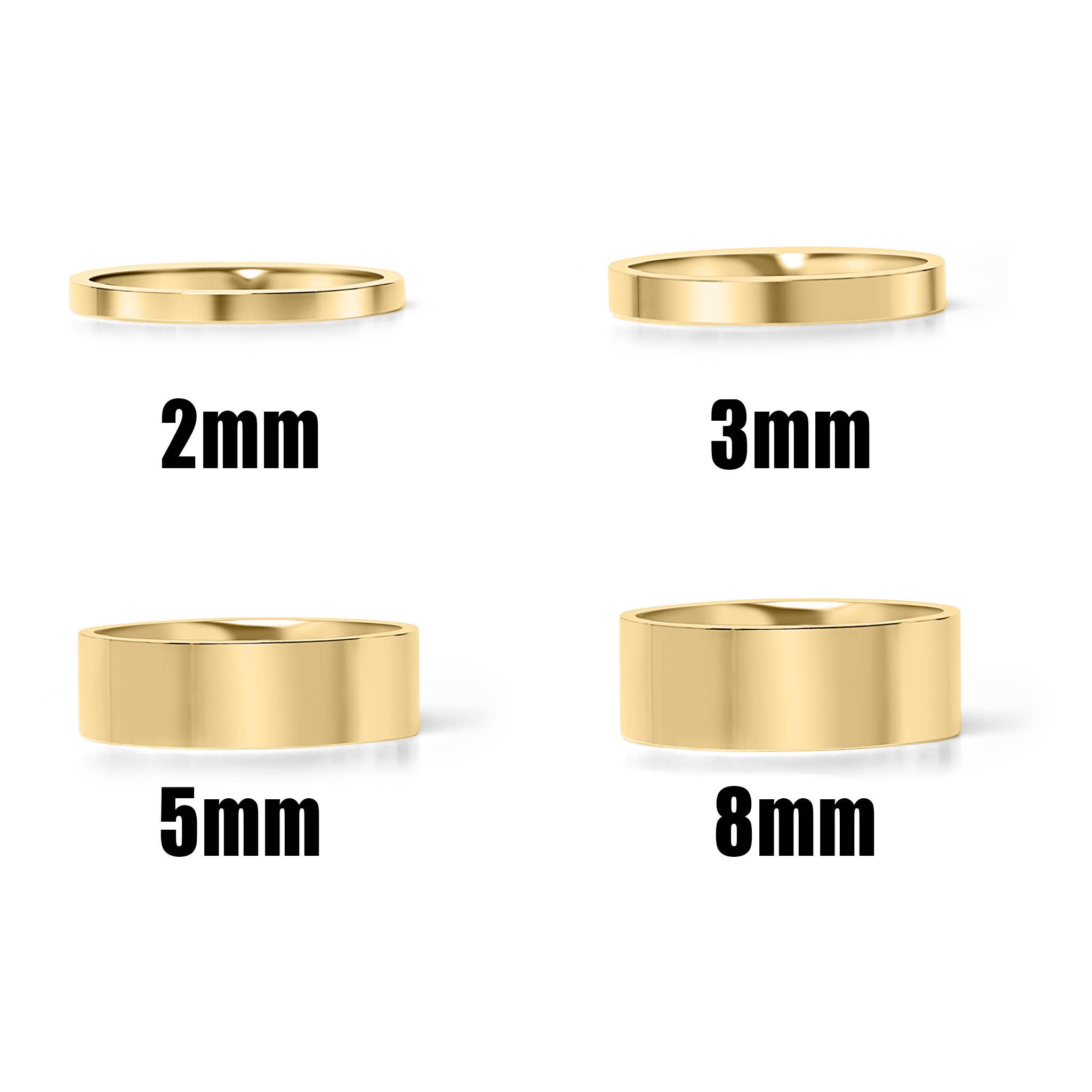 WJW - Wholesale Band/Stacked Ring - 18K Gold Stainless Steel Blank Flat Band Ring6