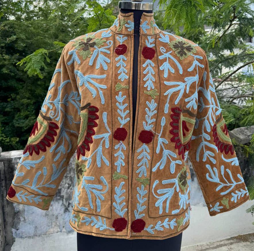 bhavnas boutique - Vente Veste – femme - Manteau en coton Suzani Veste brodée Style bohème0