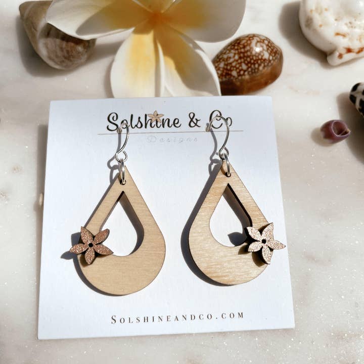 Solshine and Co - Wholesale Dangle Earrings - Small Drops With Hand Painted Pua4