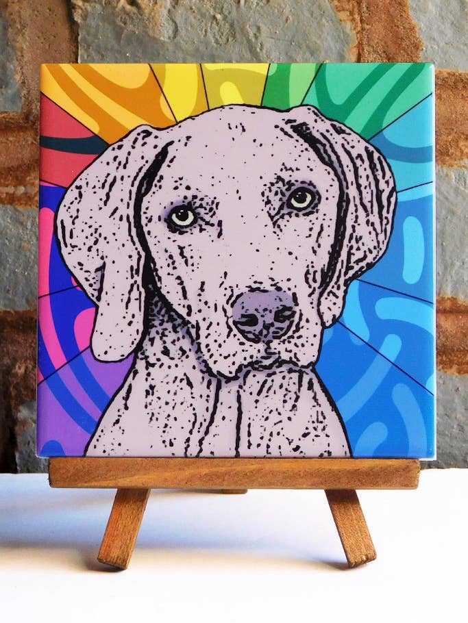 Weimeraner Ceramic Art Tile for wholesale by Sabyloo