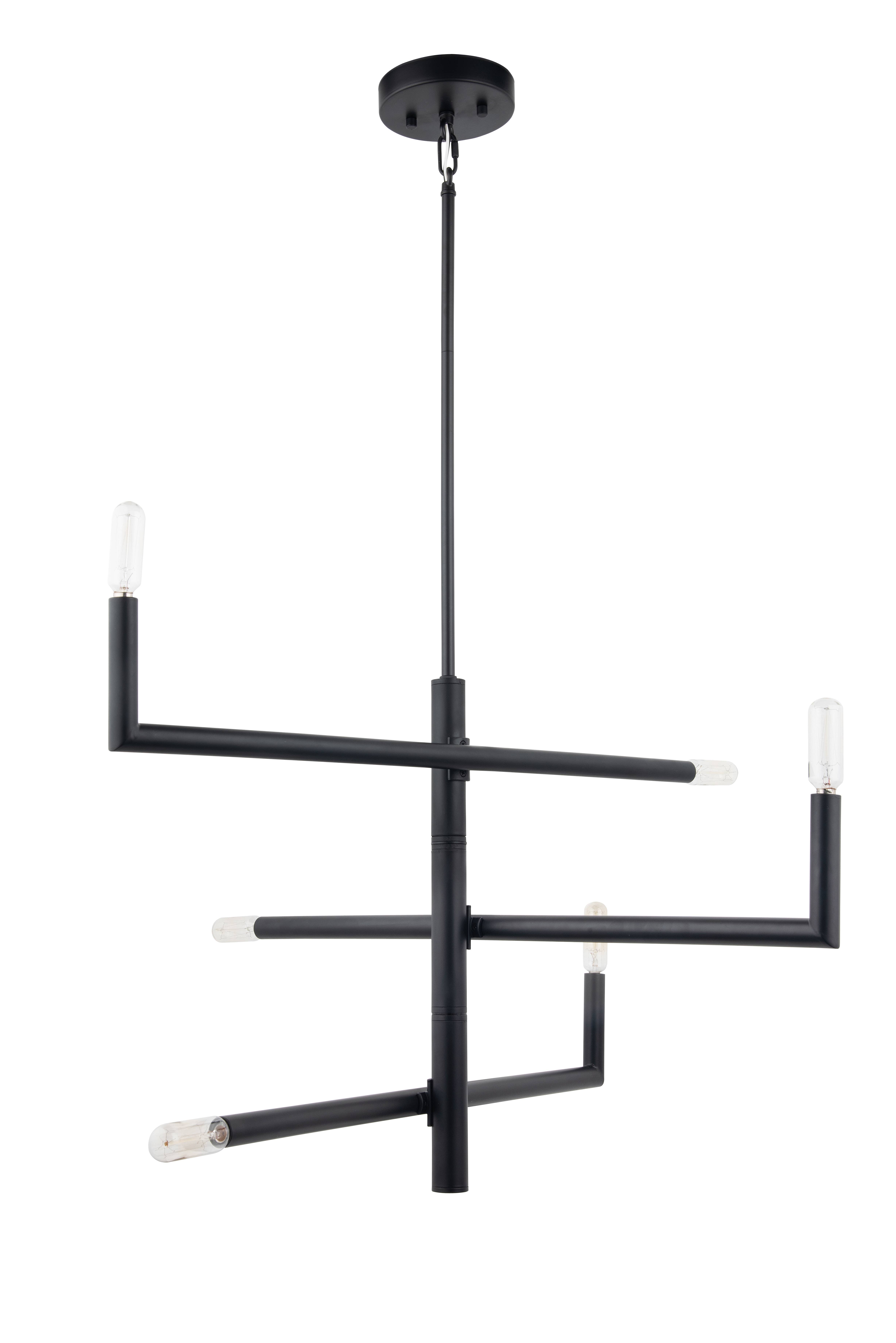 Brio Lighting - Wholesale Chandelier/Hanging Light - Sale - Optical 6-Light Adjustable Black Stacked Chandelier9