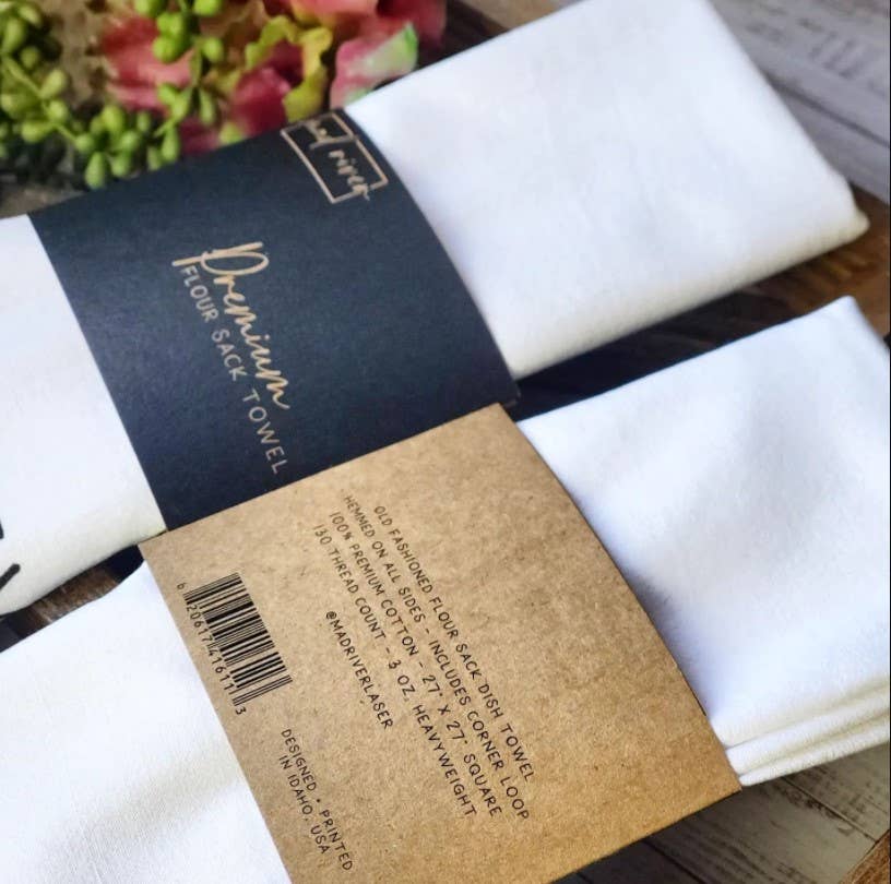 Mad River - Vente Torchons - Your City/State Serviette de sac de farine personnalisée2