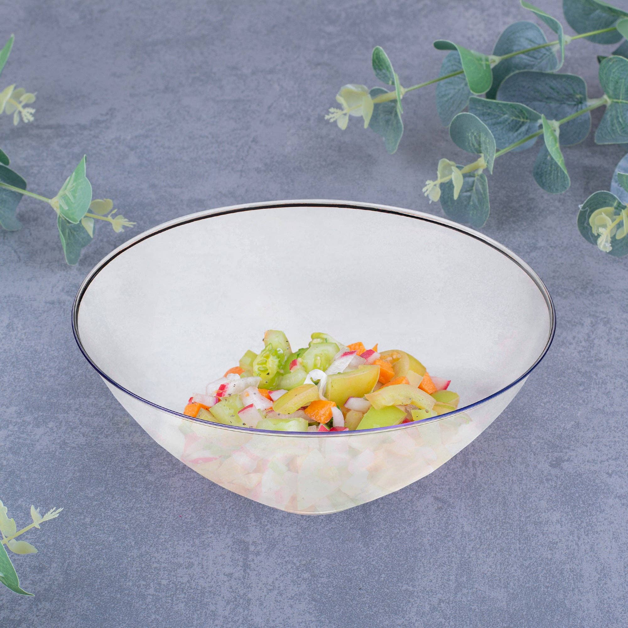 Smarty had a Party - Venta al por mayor Platos desechables - Tazones plásticos redondos transparentes orgánicos de 32 oz – 60 unidades8