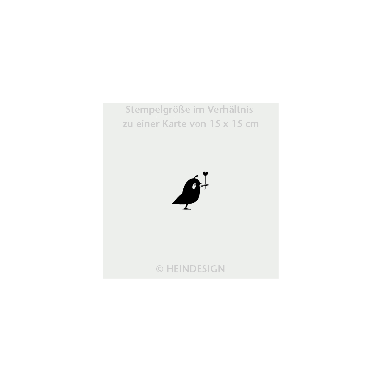 Heindesign - Wholesale Rubber/Decorative Stamp - Stamp: Bird with heart1