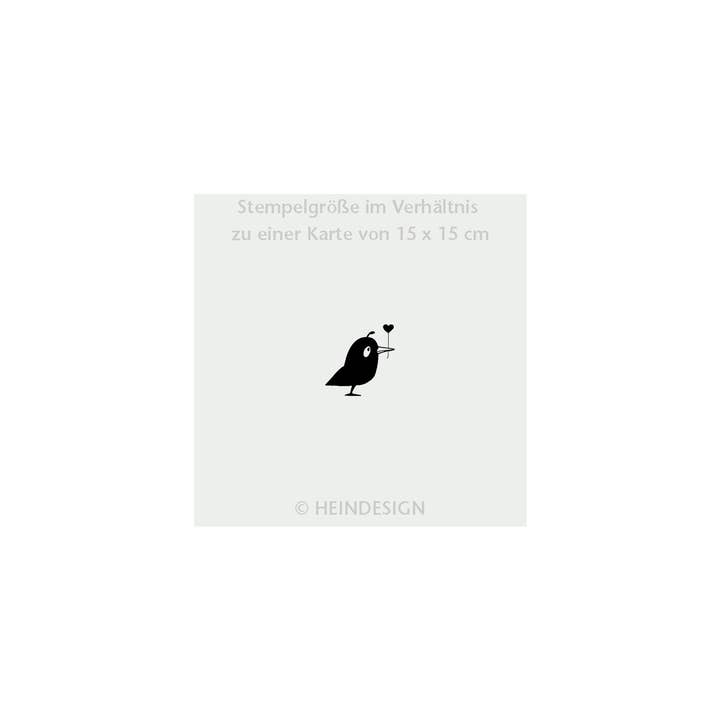 Heindesign - Wholesale Rubber/Decorative Stamp - Stamp: Bird with heart1