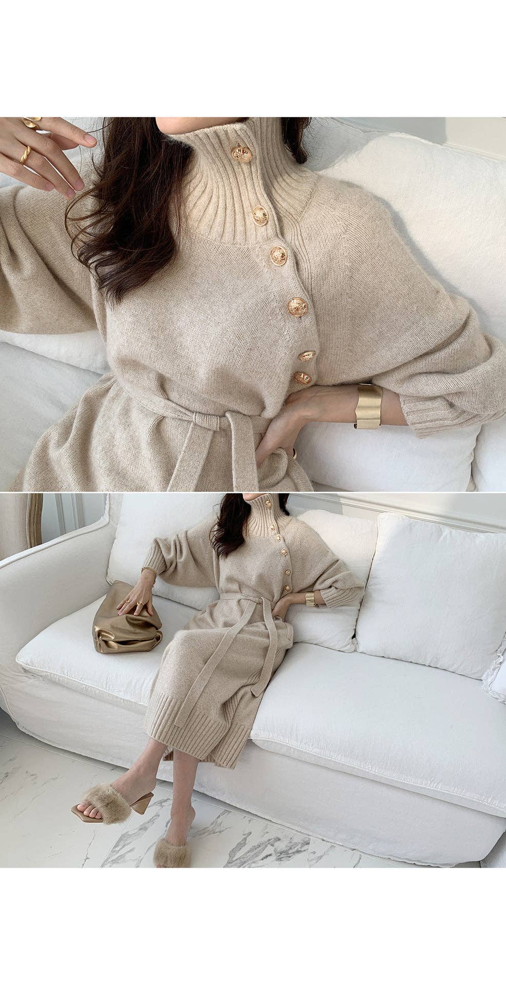 Marayn - Wholesale Dress - Women's - KoreanJapanese Knit Dress Chic Slimming and Versatile4