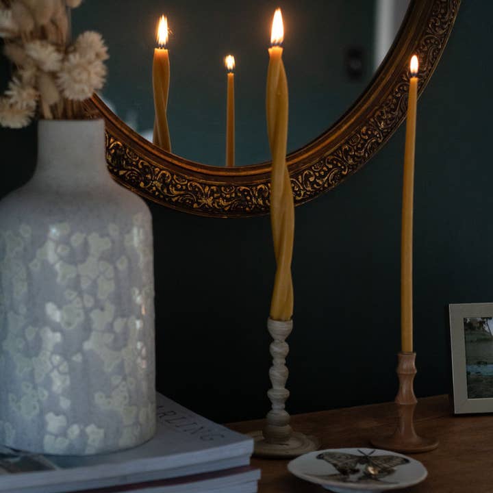 Slow Burn - Wholesale Tapered Candle/Candlestick - Beeswax Taper: Twin Flame (Single)1