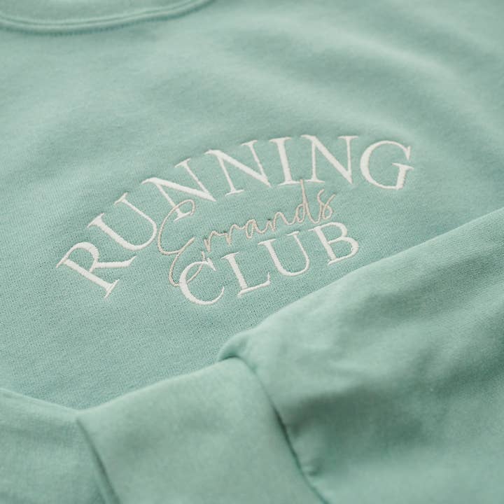 Running Errands Club Embroidered Sweatshirt for wholesale by Little L Designs