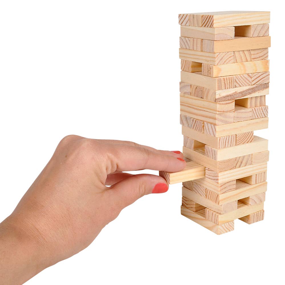 The Toy Network - Wholesale Board Game - 6" WOODEN TOWER GAME1