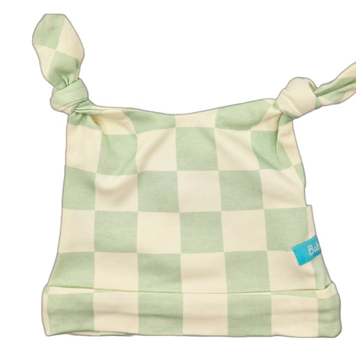 Sage Checks Double Knotted Adjustable Hat for wholesale by Bubele