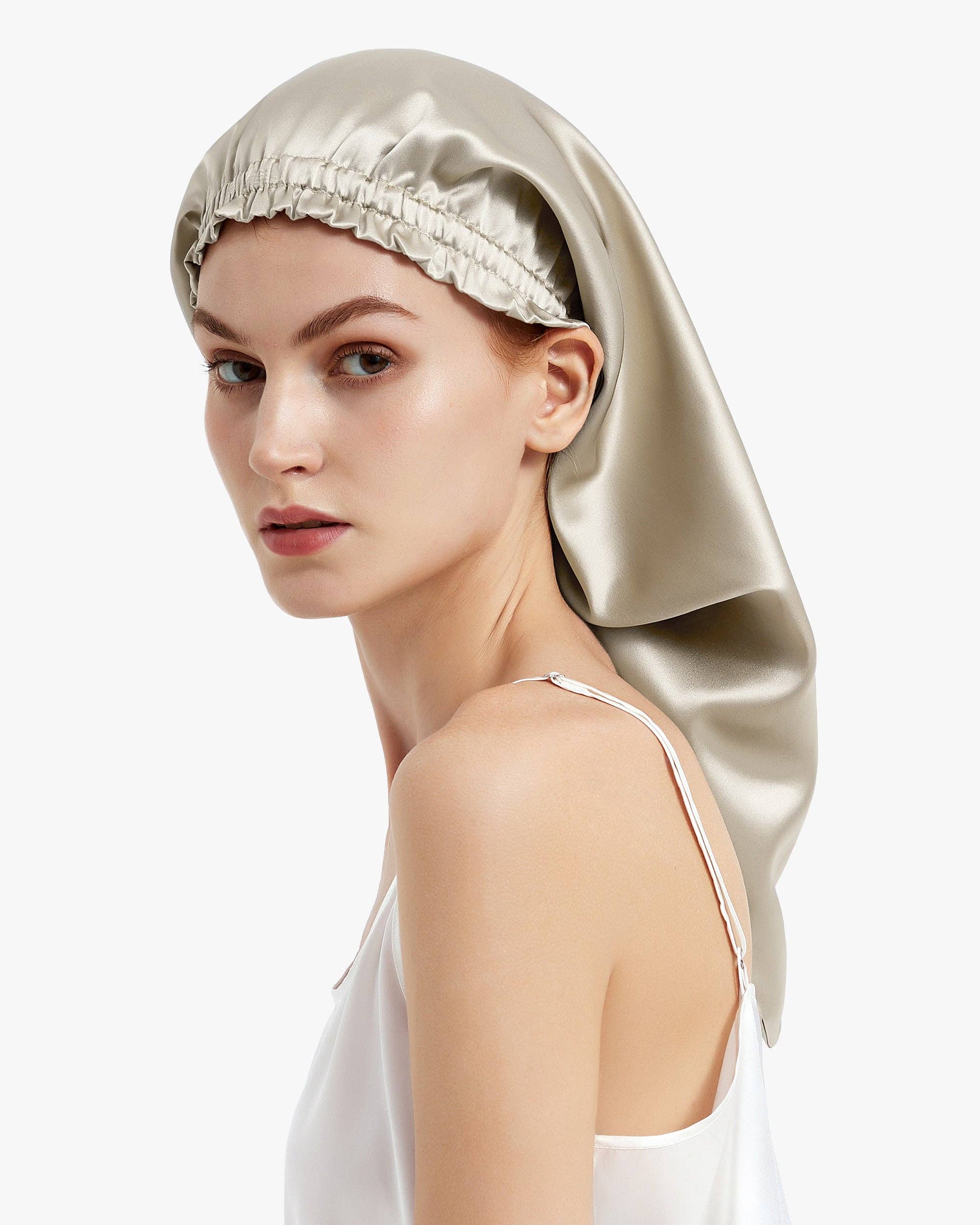 MommeSilk - Wholesale Sleep Cap / Bonnet - Women's - 22 MM - Pure Long Silk Hair Bonnet12