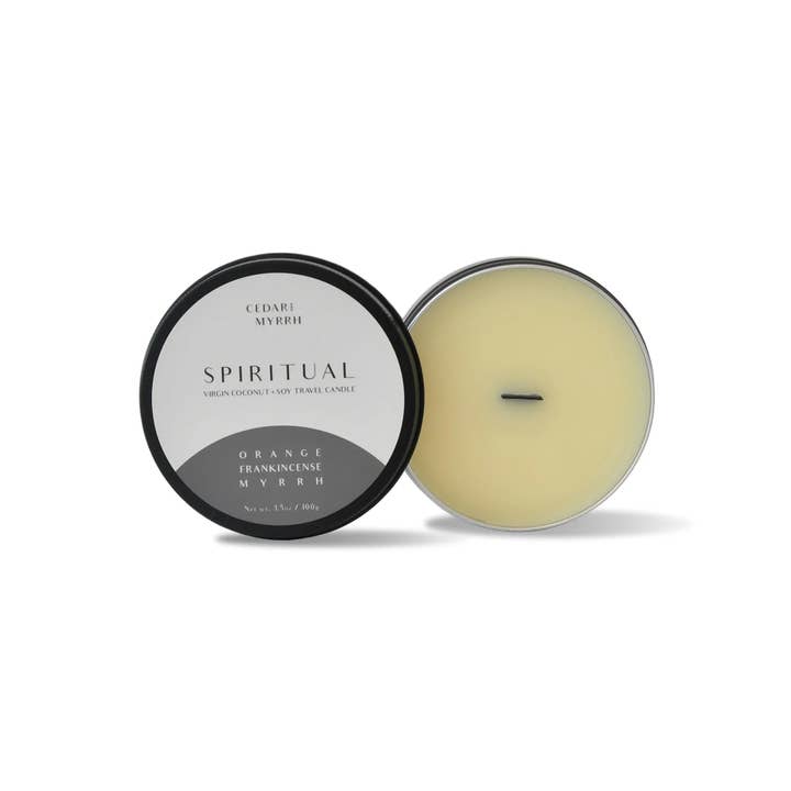 Vela de bienestar espiritual tamaño viaje para venta al por mayor de Cedar and Myrrh