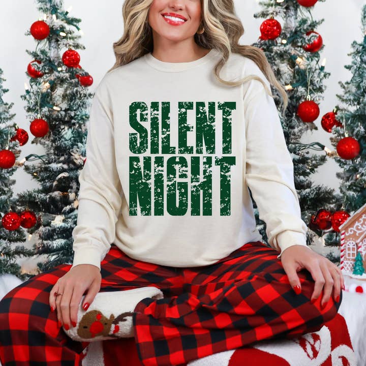 Silent Night Block Distressed GDLS for wholesale by Olive And Ivory Wholesale