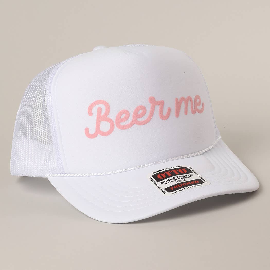 Fashion City – Engroshandel Trucker hat - Unisex – Øl Mig Tekst Printet Mesh Ryg Skum Trucker Kasket29