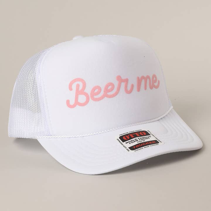 Fashion City – Engroshandel Trucker hat - Unisex – Øl Mig Tekst Printet Mesh Ryg Skum Trucker Kasket29