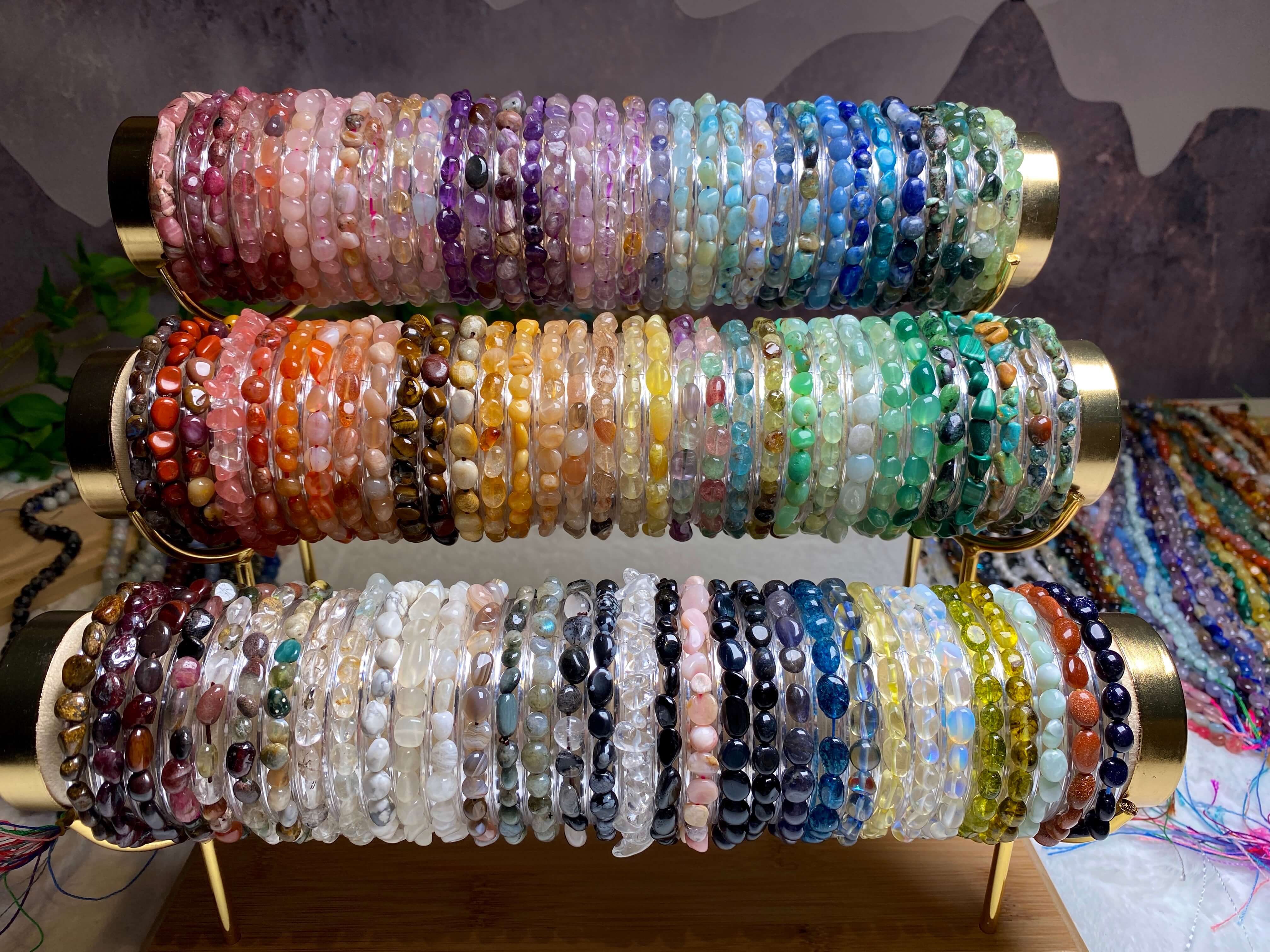 YYDIYcrystal - Wholesale Beaded Bracelet - 2PCs tumbled bracelet Crystal bracelet9