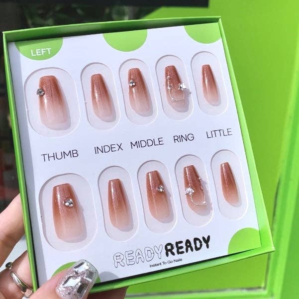 Reddish Brown - Instant nails, Handmade Luxury Press on nails, Fashion Accessories for wholesale by READY READY Instant nail