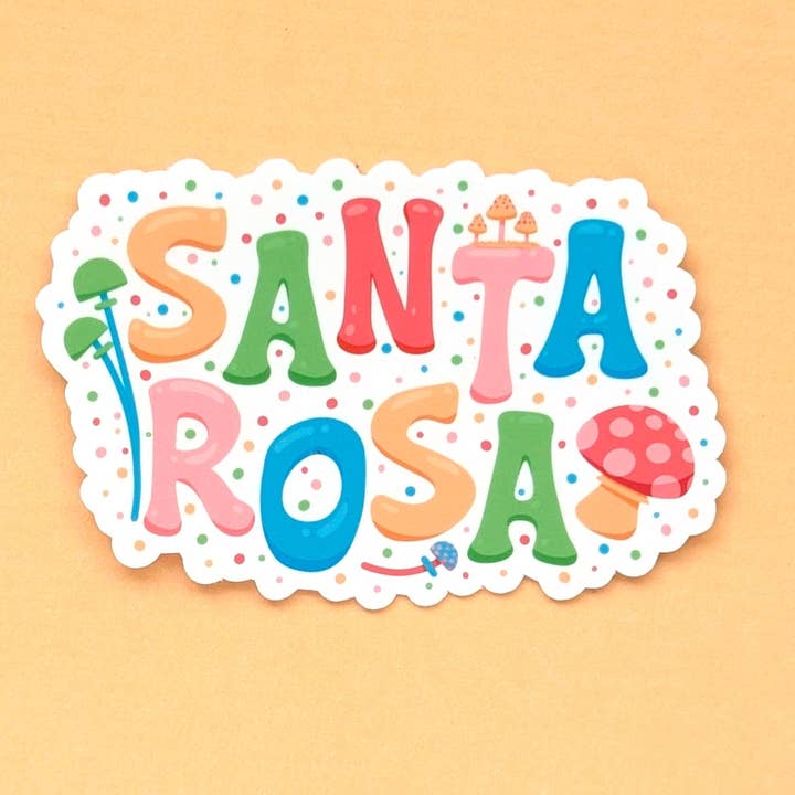 Santa Rosa City Vinyl Sticker - Mushrooms | Nor Cal for wholesale by Ham Eye Am