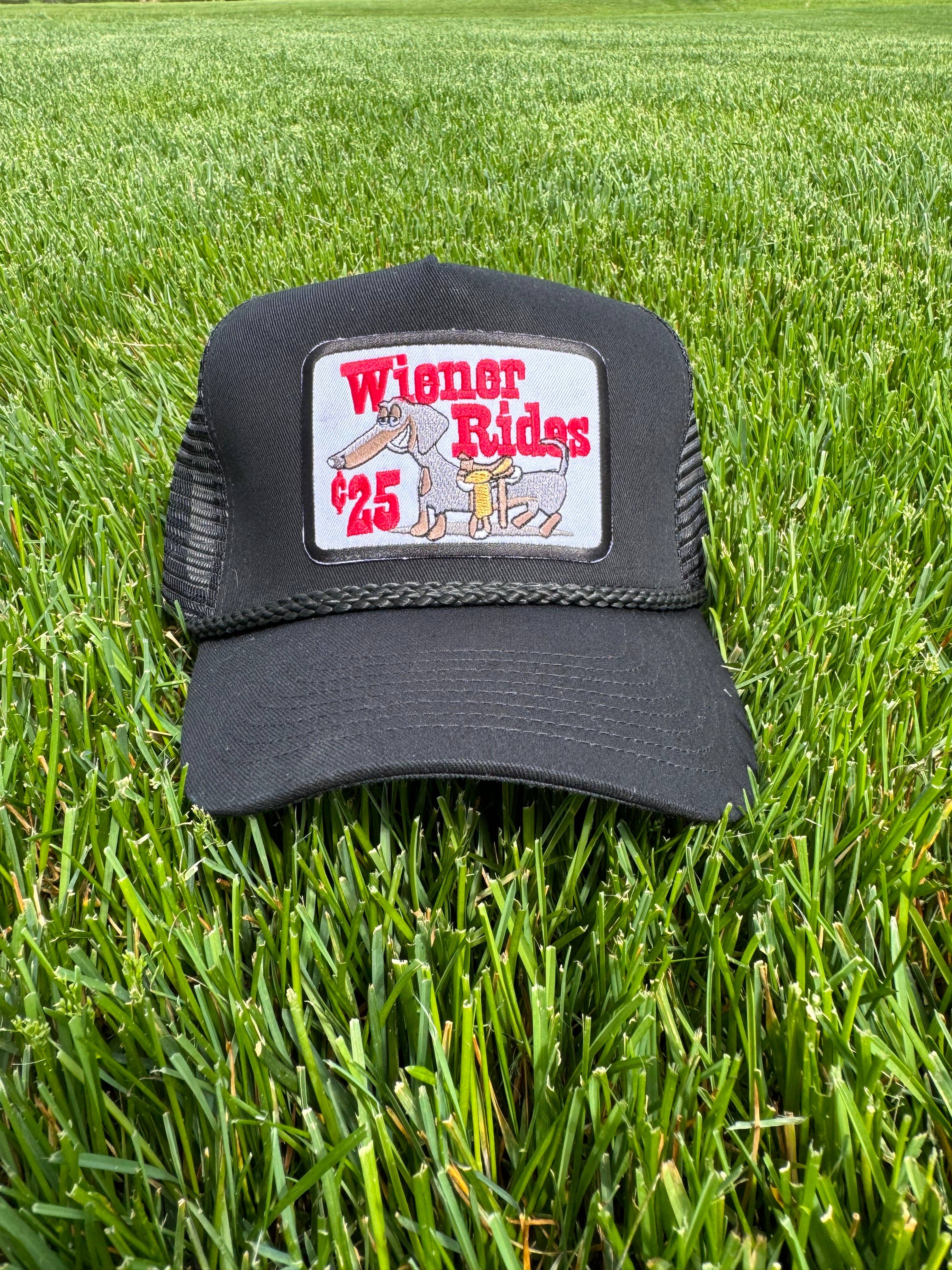River Bent Hat Co. - Wholesale Trucker Hat - Unisex - Wiener Rides 25 Cents Black Trucker